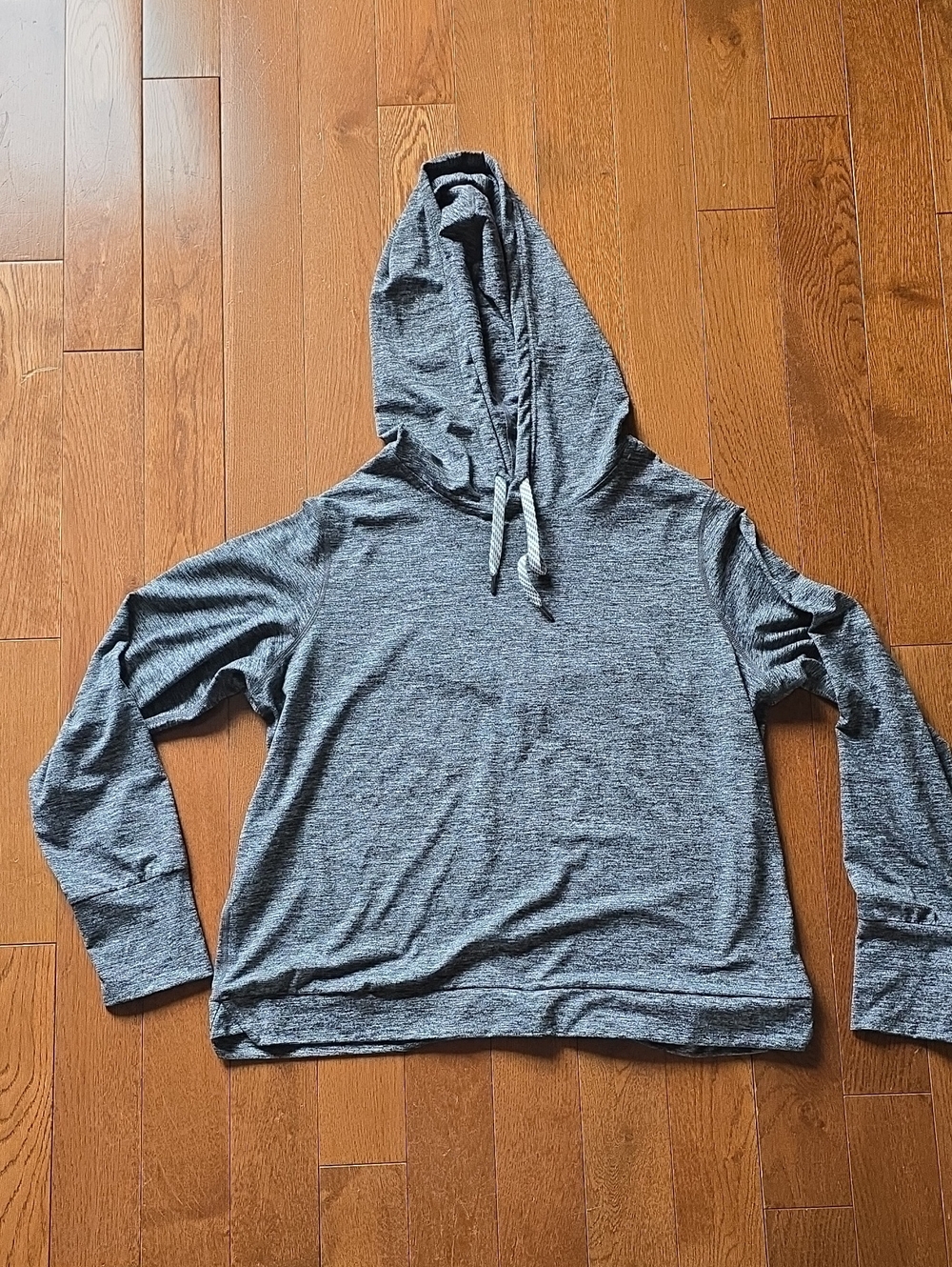 Lightweight Gray Hooded Pullover Sweatshirt